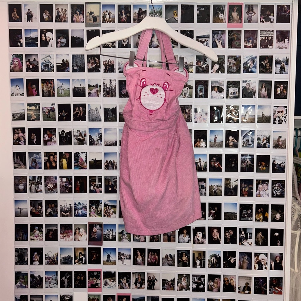 Dolls Kill Pink Care Bear Overall Dress